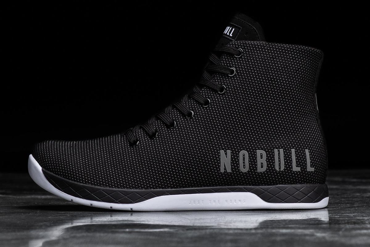 Nobull Superfabric High-Top Trainer Fitness Schoenen Heren Zwart Wit | 670398-UTM