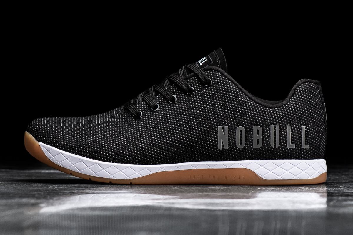 Nobull Superfabric Trainer Crossfit Schoenen Heren Zwart Wit | 690358-AXB