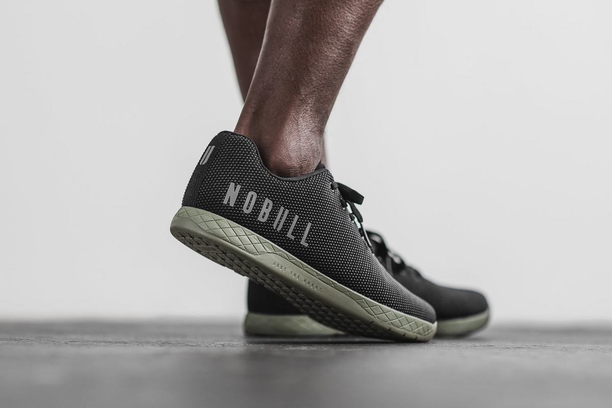 Nobull Superfabric Trainer Fitness Schoenen Heren Zwart Donkergroen | 582930-CKD