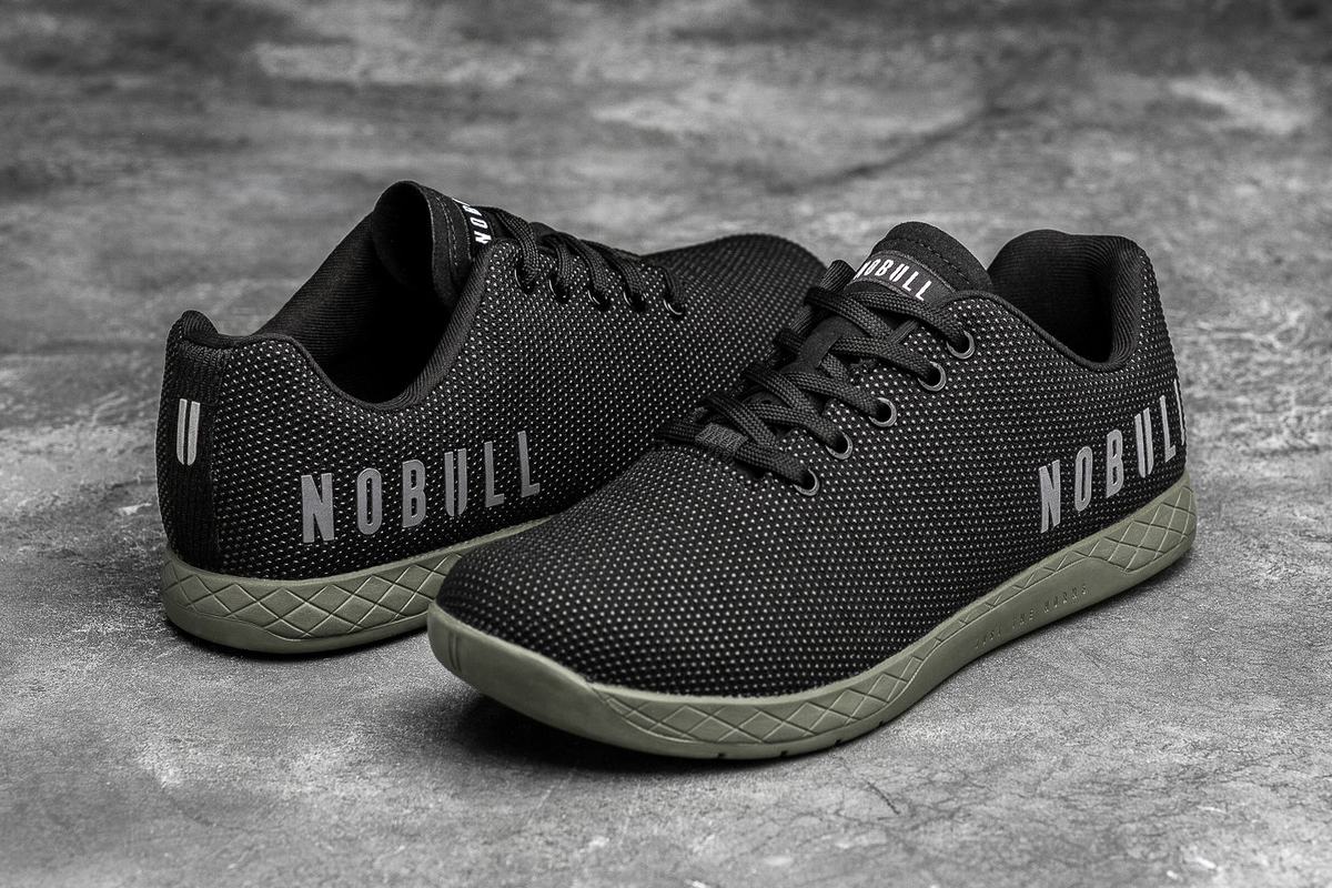 Nobull Superfabric Trainer Fitness Schoenen Heren Zwart Donkergroen | 582930-CKD