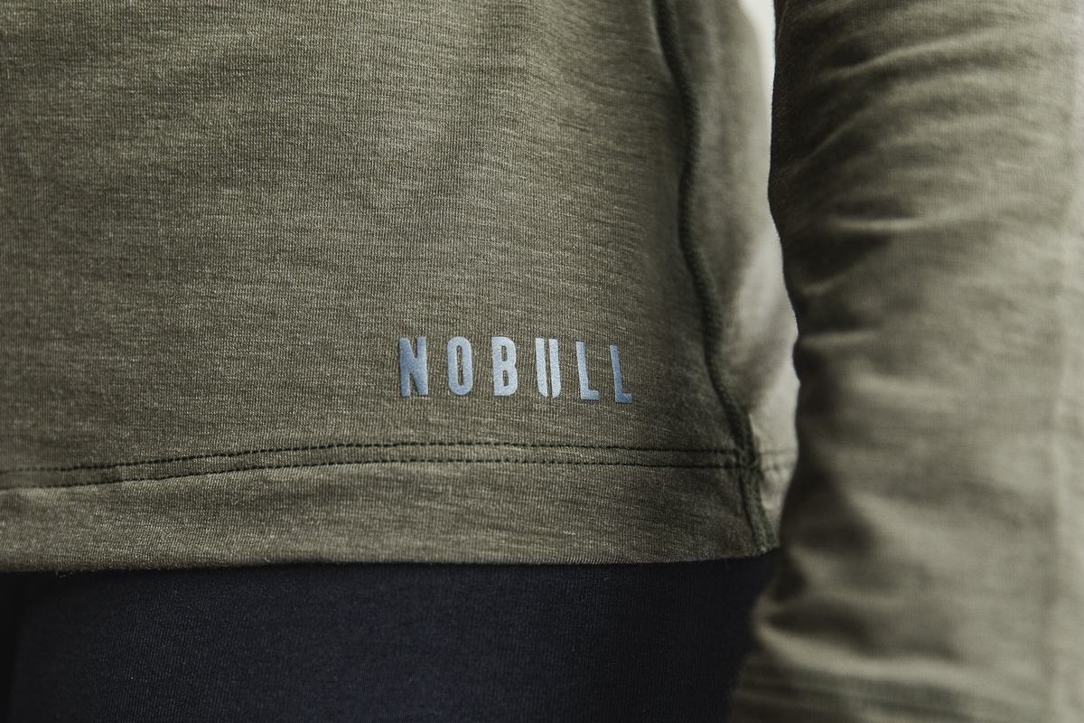 Nobull T-Shirt Lange Mouw Dames Groen | 934258-NLX