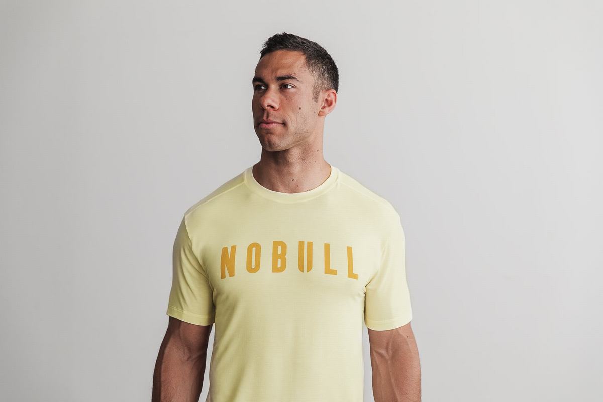 Nobull T-shirts Heren Geel | 018295-KOM