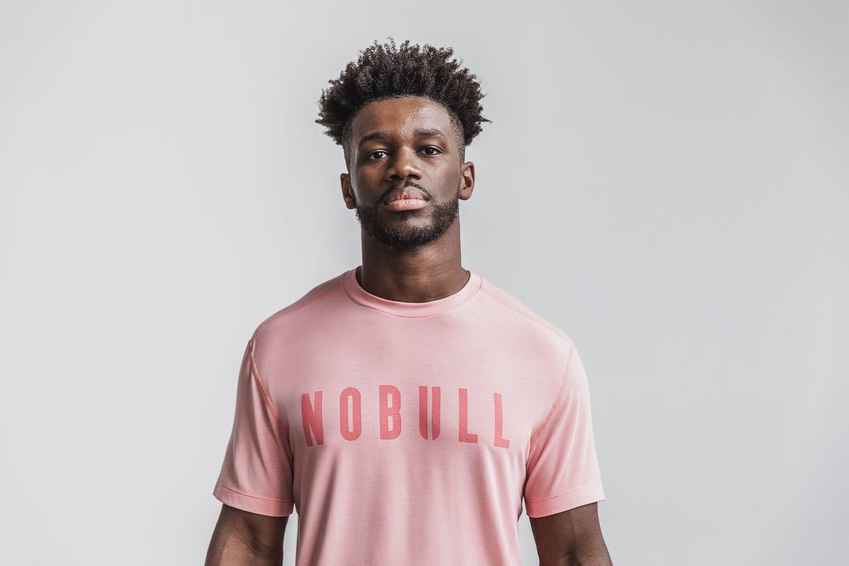 Nobull T-shirts Heren Lichtkoraal | 536201-FYM