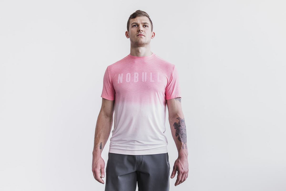 Nobull T-shirts Heren Roze | 302968-LIN