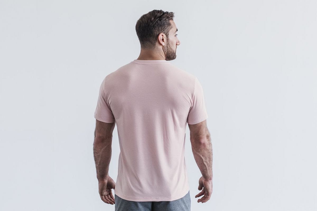 Nobull T-shirts Heren Roze | 873094-JVZ