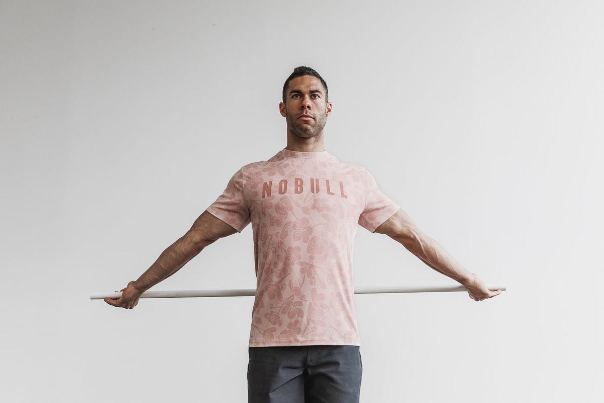 Nobull T-shirts Heren Roze Roze | 279651-VJC