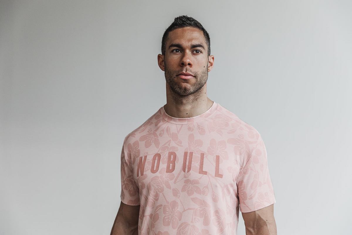 Nobull T-shirts Heren Roze Roze | 279651-VJC