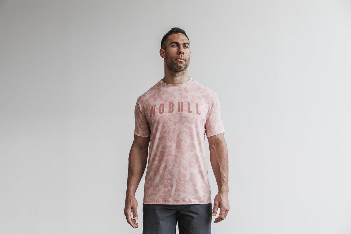 Nobull T-shirts Heren Roze Roze | 279651-VJC