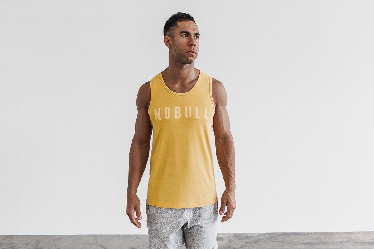 Nobull Tank Tanktop Heren Geel | 458270-WPZ