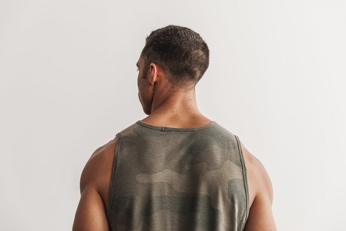 Nobull Tank Tanktop Heren Groen Camo | 538024-VBL