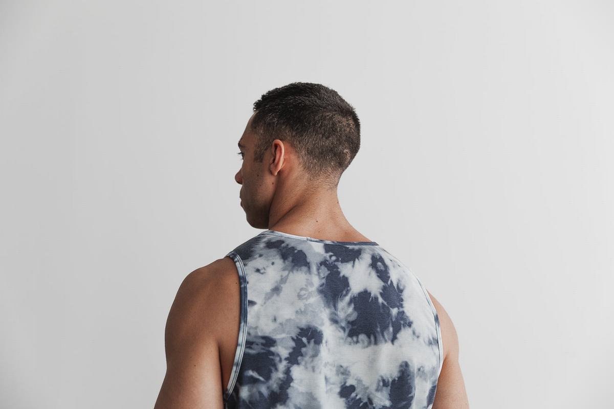 Nobull Tank Tie-Dye Tanktop Heren Blauw Blauw | 719250-HIA