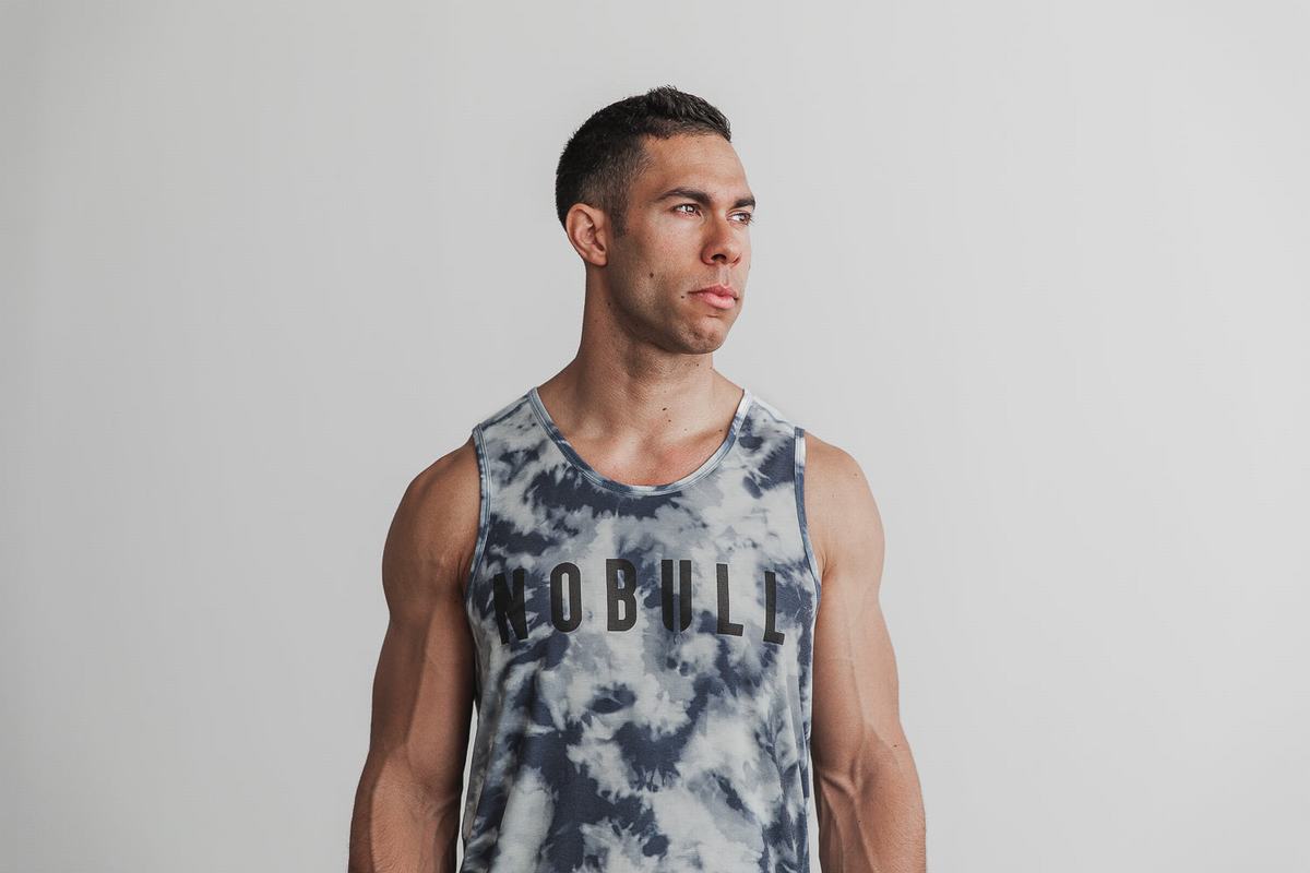 Nobull Tank Tie-Dye Tanktop Heren Blauw Blauw | 719250-HIA