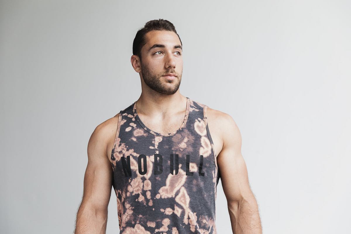 Nobull Tank Tie-Dye Tanktop Heren Bruin Zwart | 514370-VLK