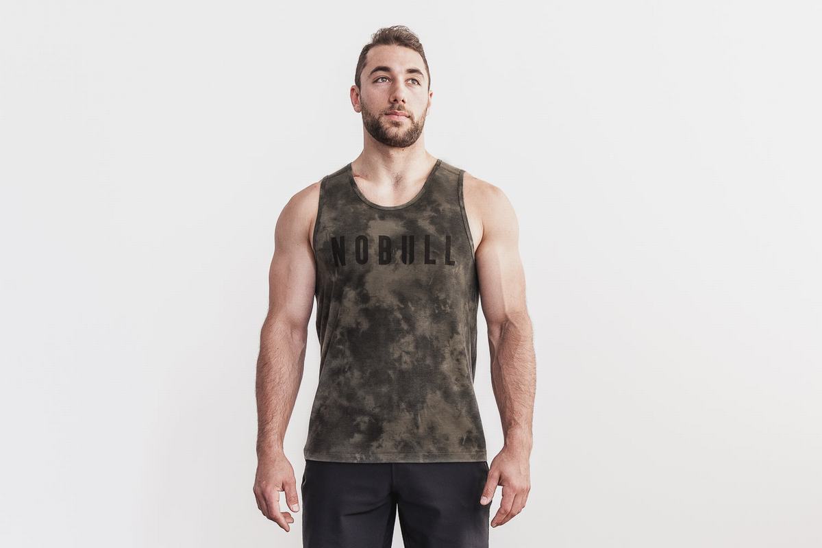 Nobull Tank Tie-Dye Tanktop Heren Groen | 307269-QUK