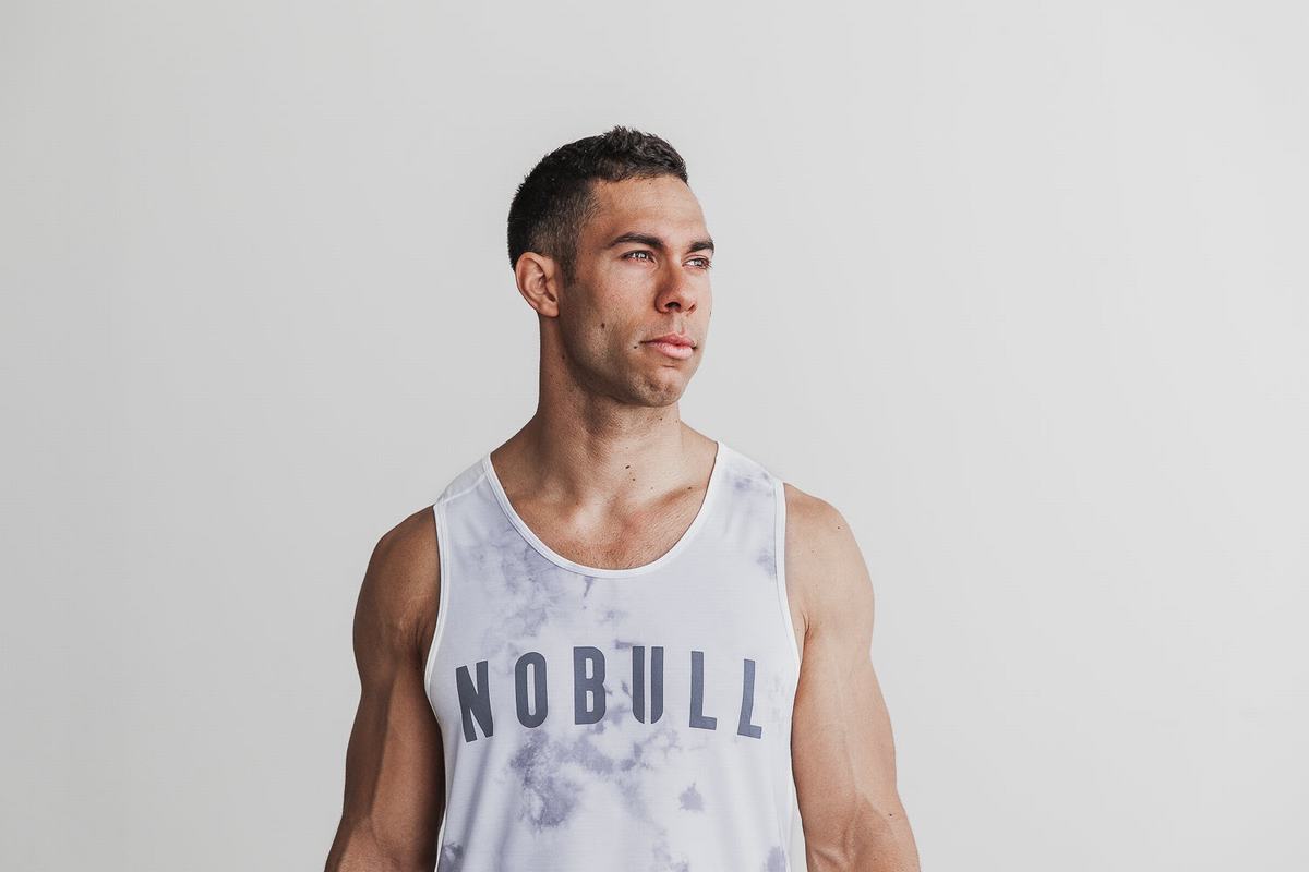 Nobull Tank Tie-Dye Tanktop Heren Wit | 078261-FOM