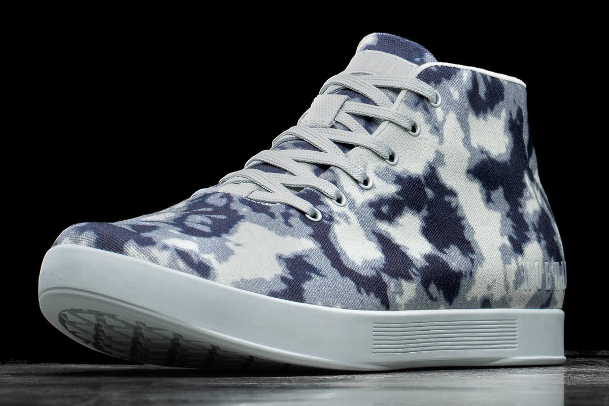 Nobull Tie-Dye Canvas Mid Trainer Fitness Schoenen Dames Donkerblauw | 901534-DMF