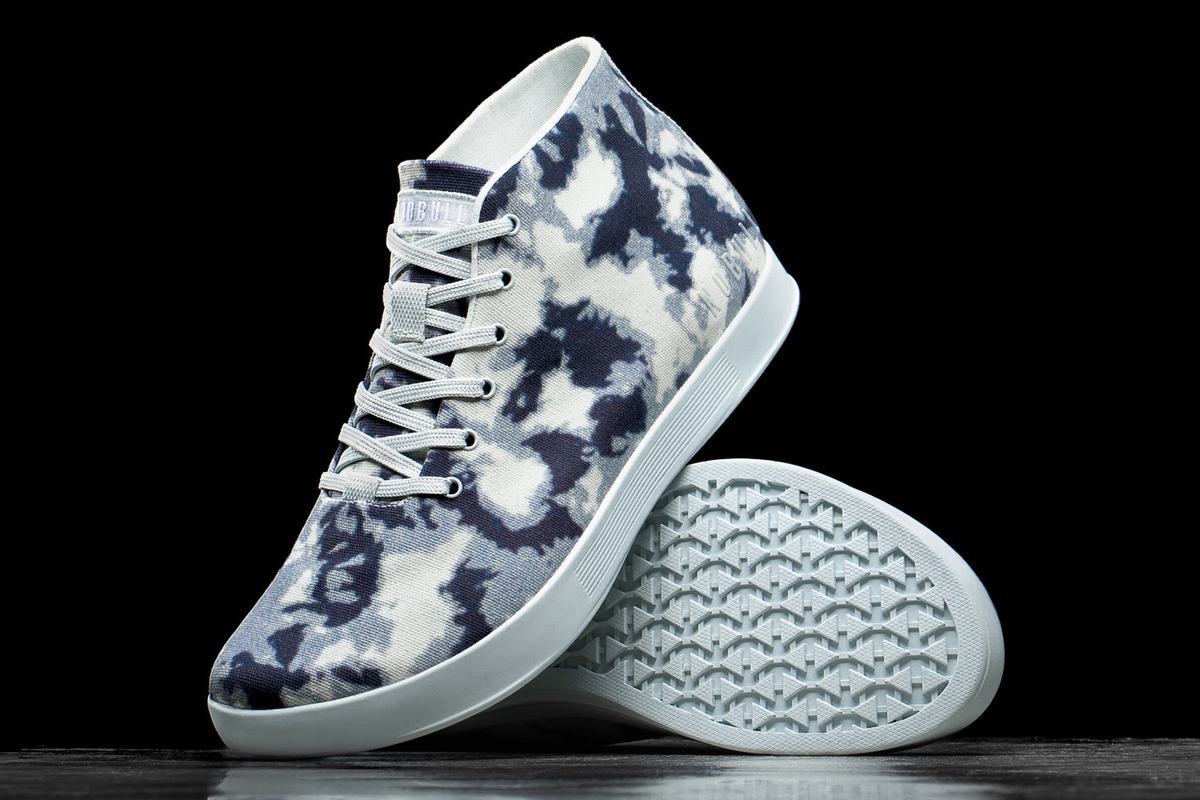 Nobull Tie-Dye Canvas Mid Trainer Fitness Schoenen Dames Donkerblauw | 901534-DMF