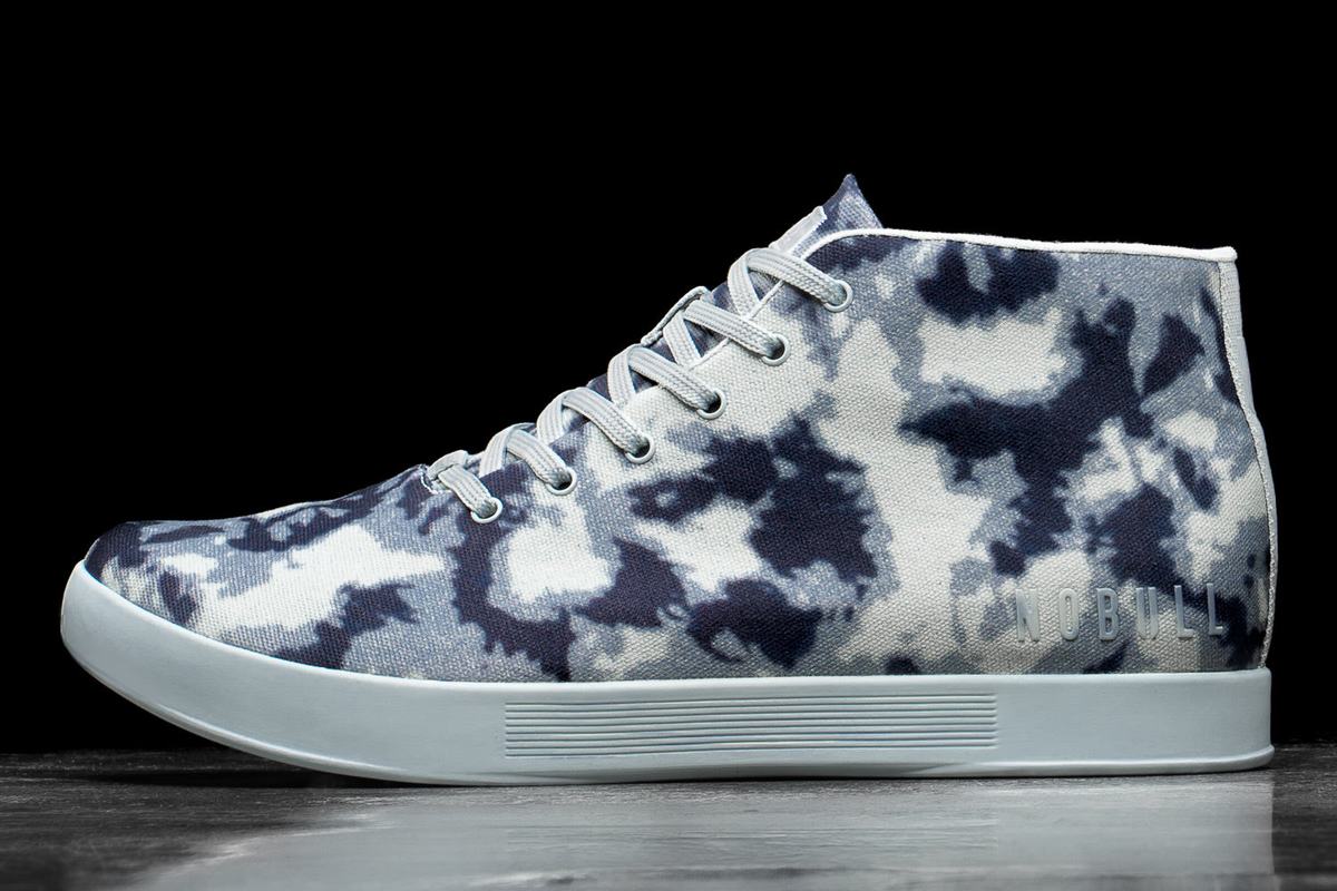 Nobull Tie-Dye Canvas Mid Trainer Fitness Schoenen Dames Donkerblauw | 901534-DMF