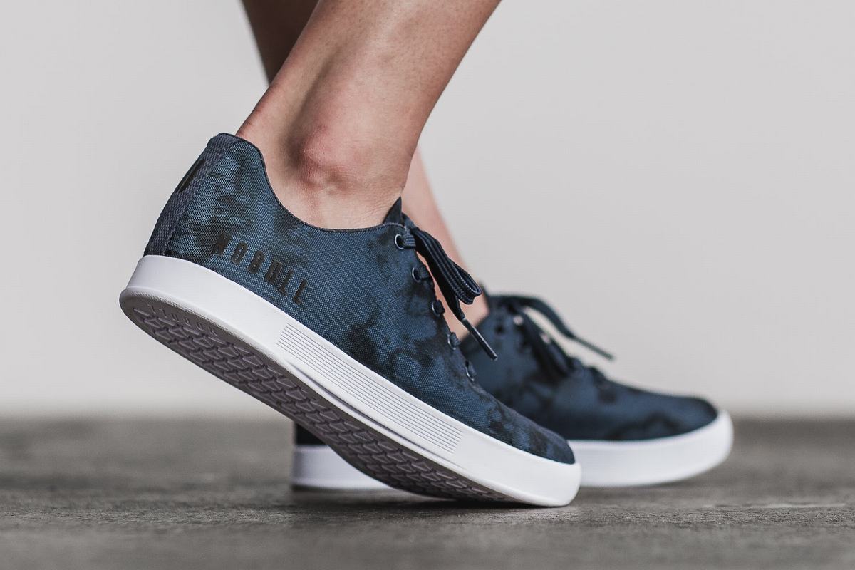 Nobull Tie-Dye Canvas Trainer Fitness Schoenen Dames Donkerblauw | 205961-WGP