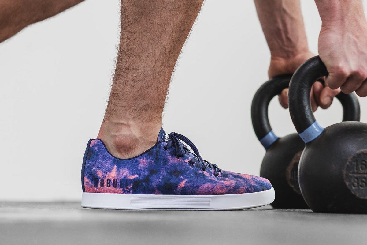 Nobull Tie-Dye Canvas Trainer Fitness Schoenen Heren Indigo Roze | 982475-IQB