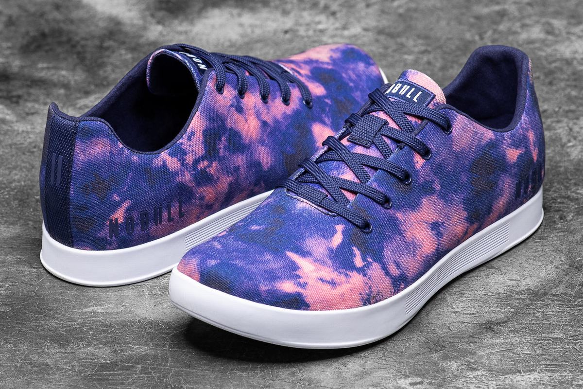 Nobull Tie-Dye Canvas Trainer Fitness Schoenen Heren Indigo Roze | 982475-IQB