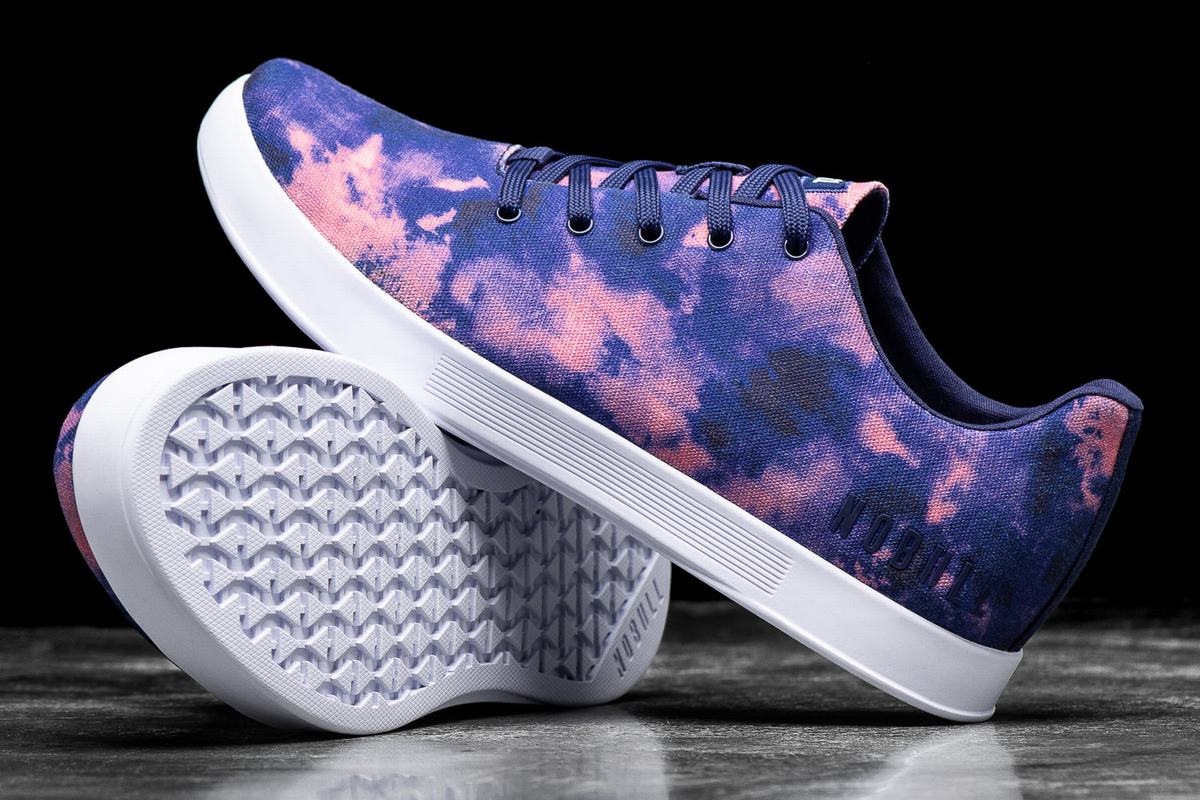 Nobull Tie-Dye Canvas Trainer Fitness Schoenen Heren Indigo Roze | 982475-IQB