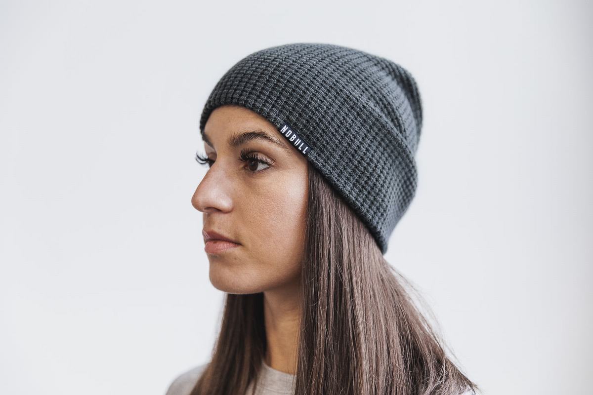 Nobull Waffle Beanie Muts Dames Donkergrijs | 319475-GUP