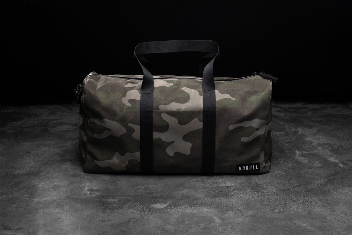 Nobull Waxed Canvas Duffle Sporttas Dames Groen Camo | 083195-ZAJ