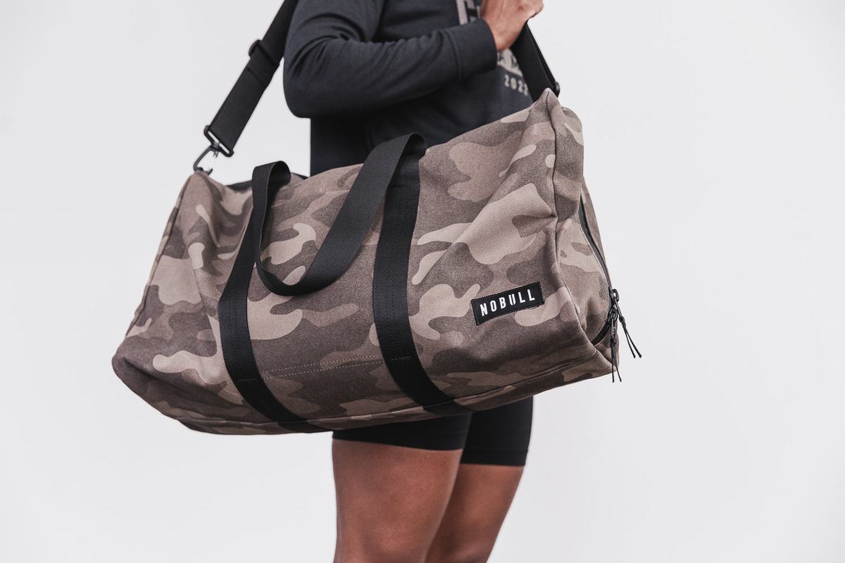 Nobull Waxed Canvas Duffle Sporttas Dames Camo | 786025-TJP