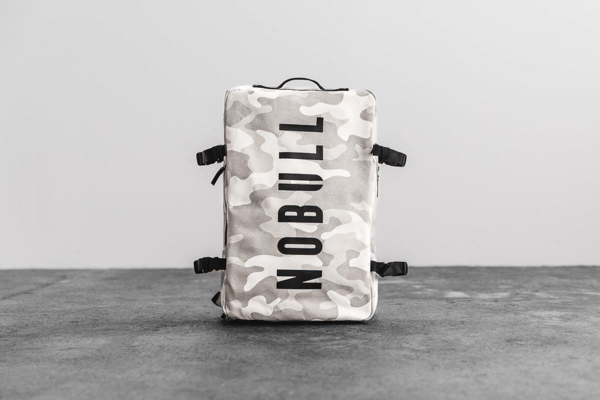 Nobull Waxed Canvas Duffleback Sporttas Dames Wit Camo | 451927-GOA