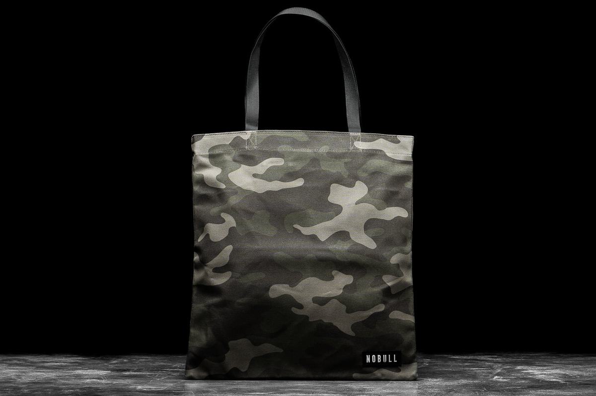 Nobull Waxed Canvas Tote Tassen Dames Groen Camo | 265408-DYN