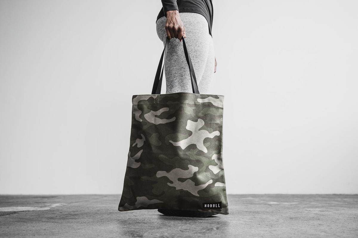 Nobull Waxed Canvas Tote Tassen Dames Groen Camo | 265408-DYN