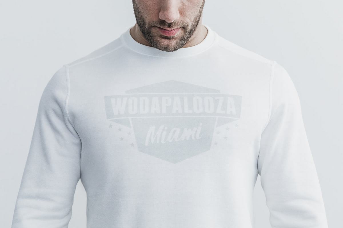 Nobull Wodapalooza Crew Sweatshirts Heren Wit | 954231-FKZ