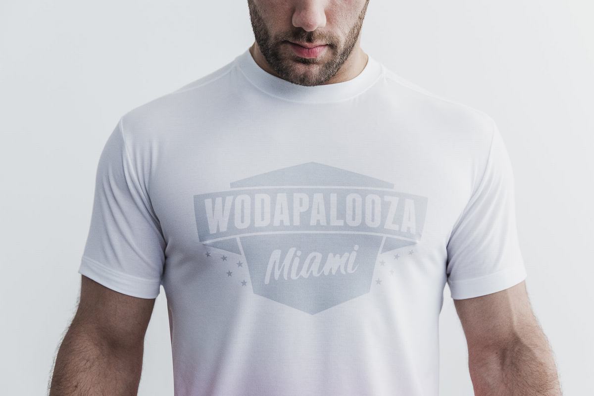 Nobull Wodapalooza Dip-Dye T-shirts Heren Roze | 257039-UJE