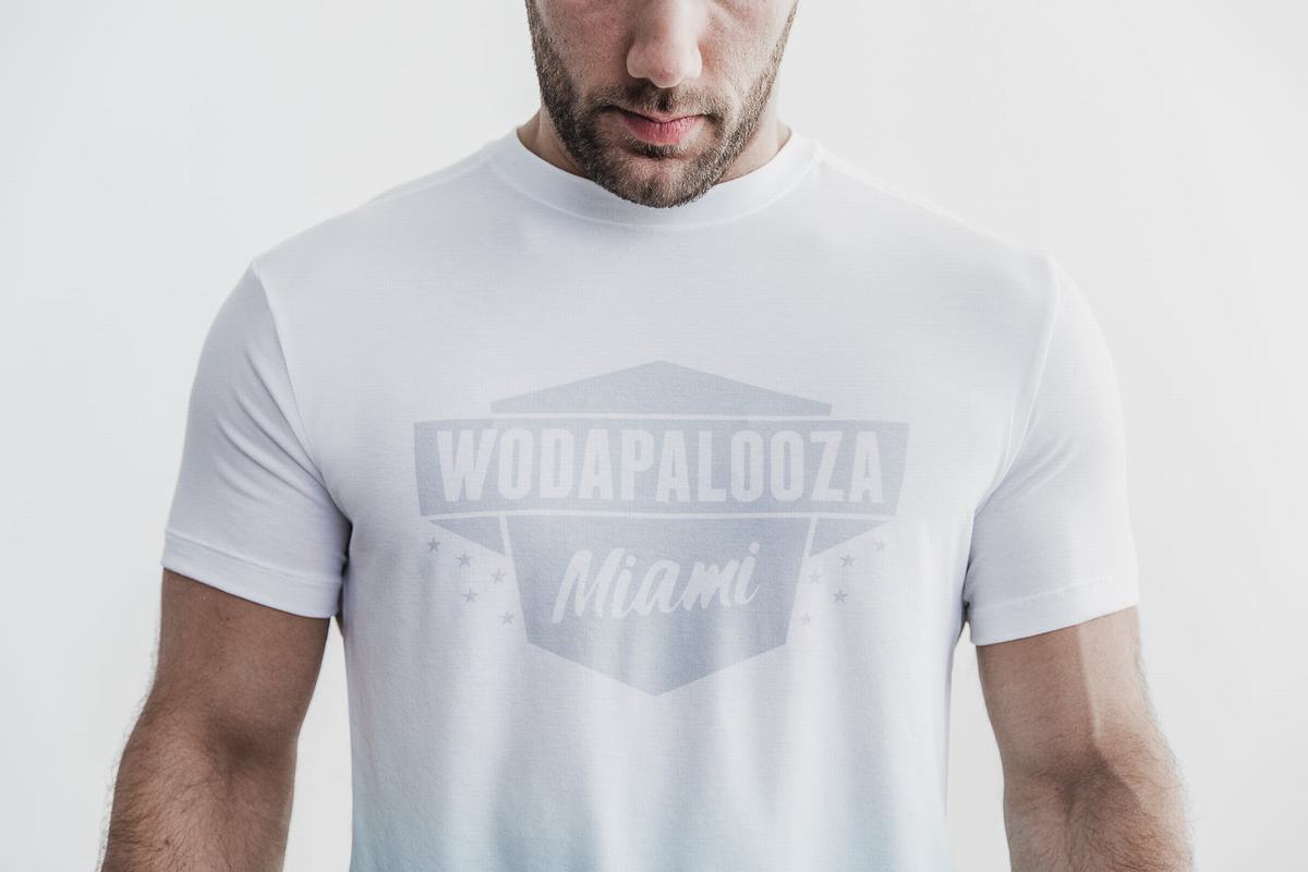 Nobull Wodapalooza Dip-Dye T-shirts Heren Blauw | 732016-CYJ