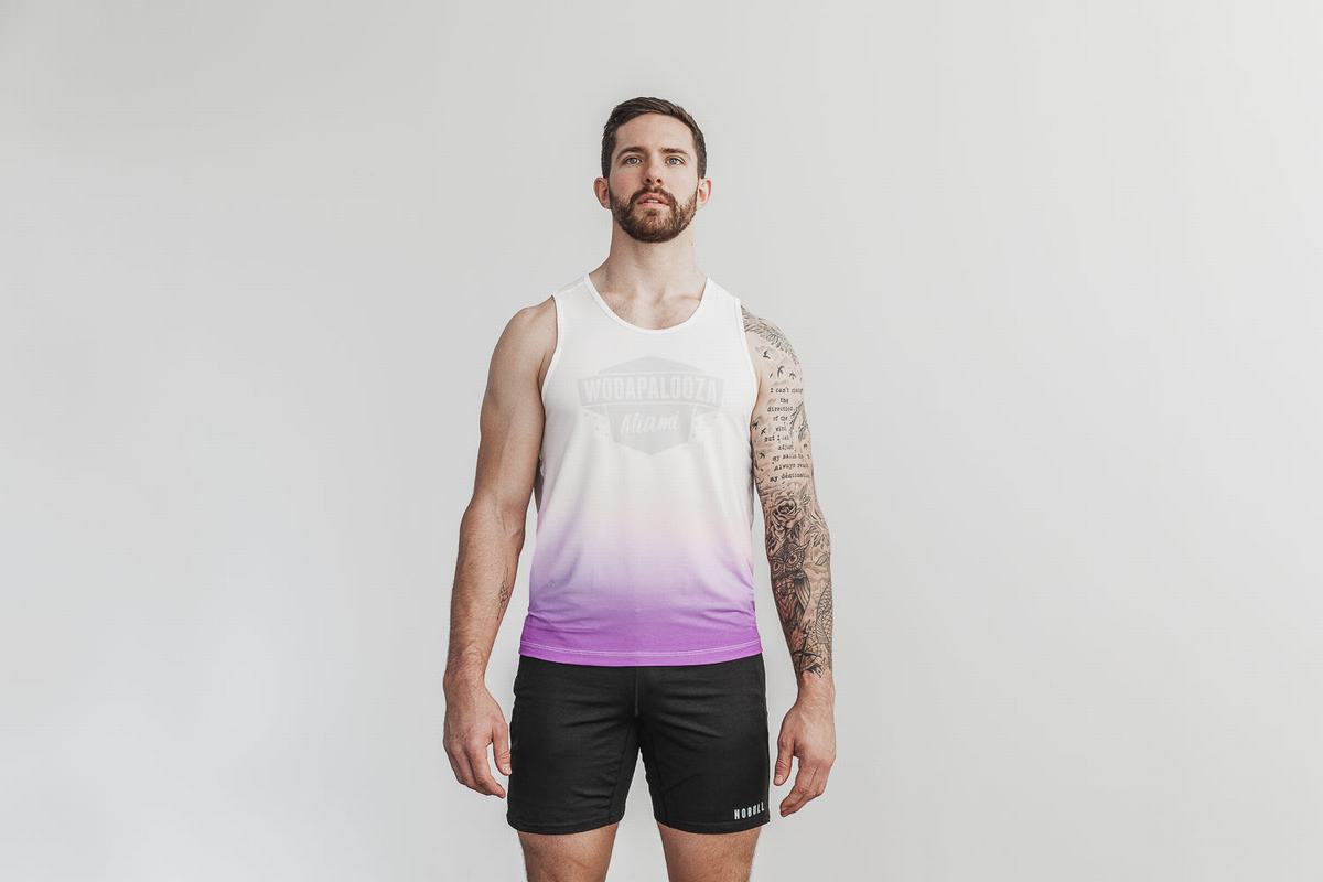 Nobull Wodapalooza Dip-Dye Tank Tanktop Heren Wit | 428597-NAR