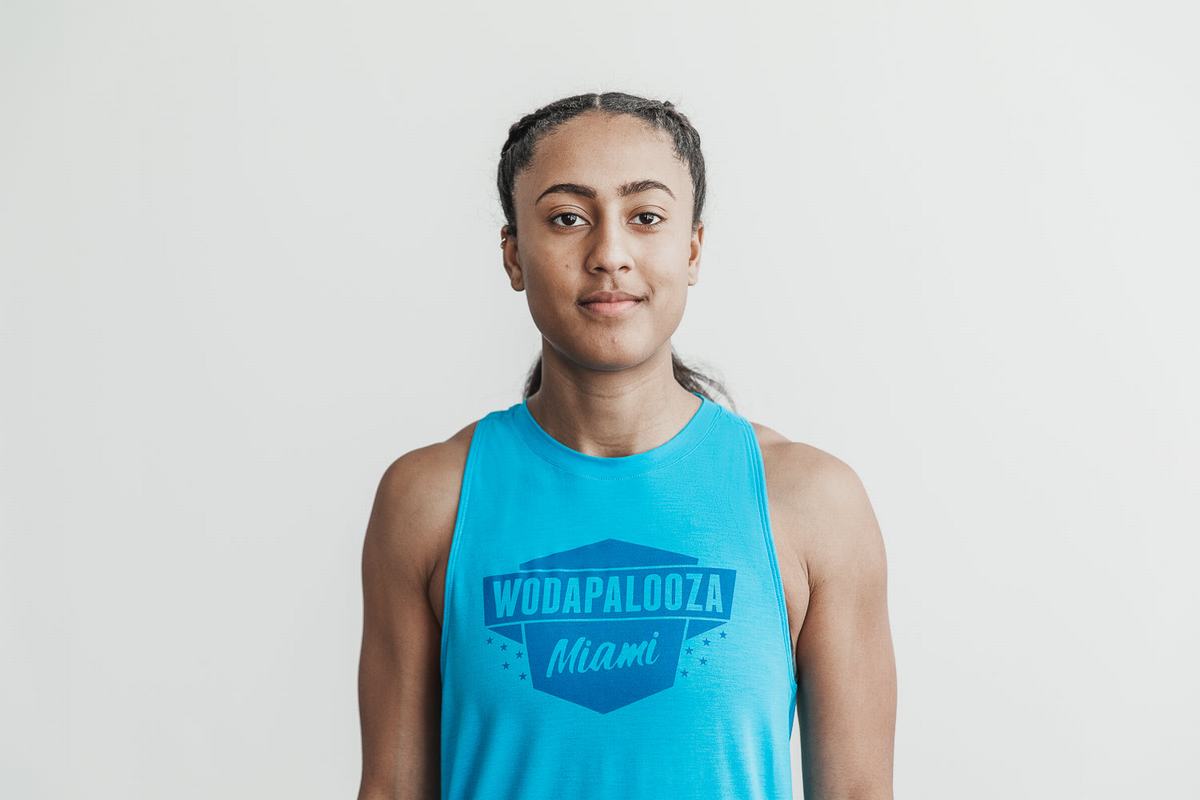 Nobull Wodapalooza High-Neck Tank Tanktop Dames Blauw | 875694-PMX