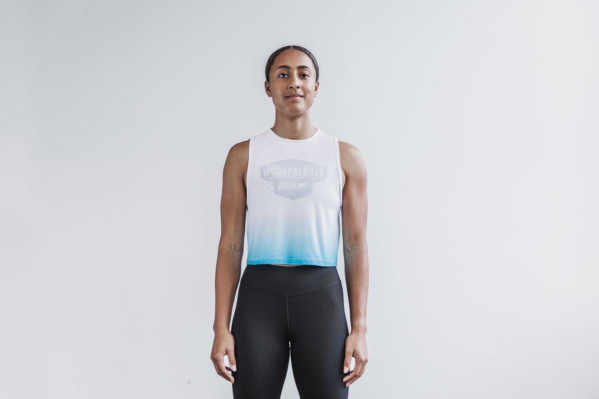 Nobull Wodapalooza Muscle Dip-Dye Tank Tanktop Dames Blauw | 152679-HJW