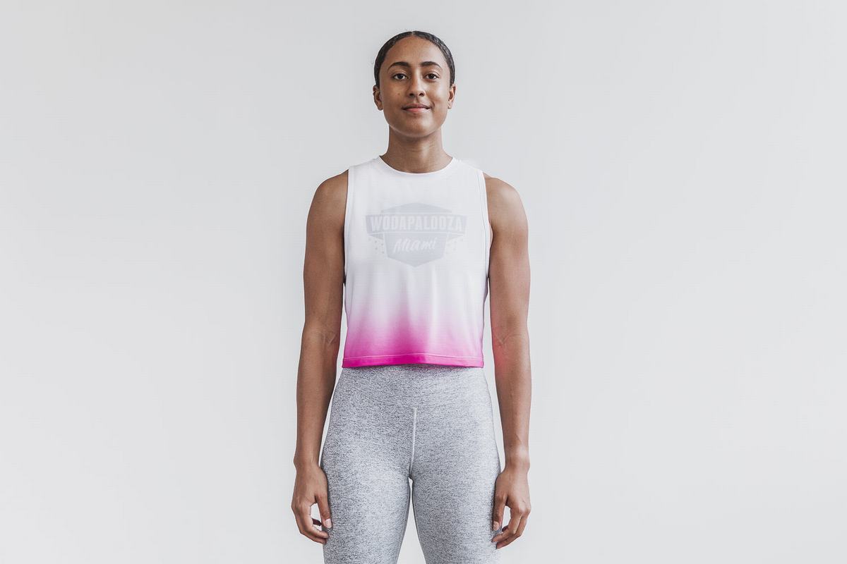 Nobull Wodapalooza Muscle Dip-Dye Tank Tanktop Dames Roze | 579483-WKJ