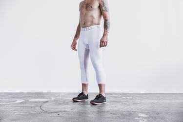 Nobull 3/4 Compression Tight Hardloopbroek Heren Wit | 396785-TKX