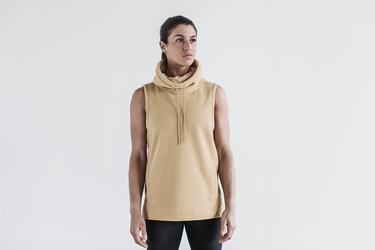 Nobull Arctic Mouwloos Cowl Sweatshirts Dames Beige | 350264-VIR