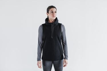 Nobull Arctic Mouwloos Cowl Sweatshirts Dames Zwart | 905736-ILP