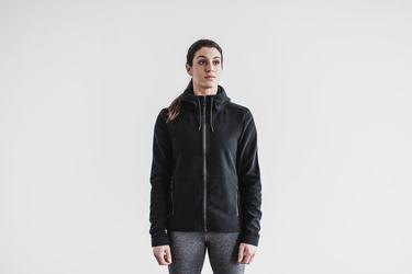 Nobull Arctic Zip-up Jassen Dames Zwart | 369270-GFM