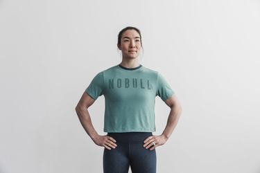 Nobull Boxy T-shirts Dames Blauw | 709153-URQ