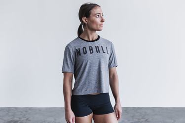 Nobull Boxy T-shirts Dames Grijs | 586792-FNZ