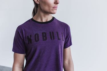 Nobull Boxy T-shirts Dames Paars | 907324-XGN