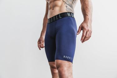 Nobull Compression 9" Korte Broek Heren Donkerblauw | 975843-FOV