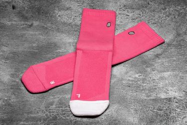 Nobull Crew Neon Sokken Heren Roze Wit | 802319-SVN