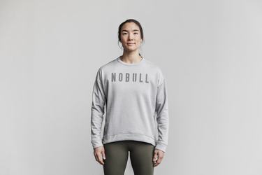 Nobull Crew Sweatshirts Dames Lichtgrijs | 562138-GHB