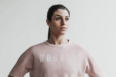 Nobull Crew Sweatshirts Dames Roze | 357019-BQC